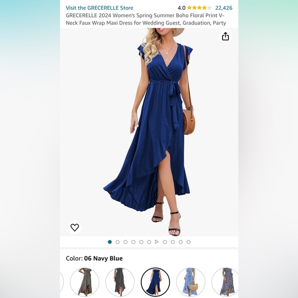 Women's Spring/Summer Boho V-Neck Maxi Dress - Picture 2 of 9